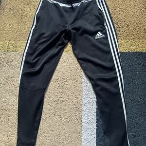 Adidas Men’s Black Joggers with White Stripes